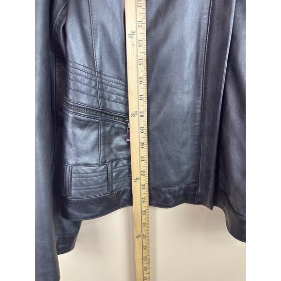 Vintage A.N.A Women’s XL Black Genuine Lambskin Leather Motorcycle Biker Jacket - Picture 14 of 15